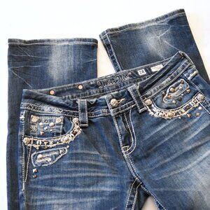 Miss Me Signature Rise Bootcut Jeans 28x31 Y2K Western Bling JE5413B5R VTG 23C